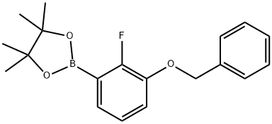 2-(3-(苄氧基)-2-氟苯基)-4,4,5,5-四甲基-1,3,2-二氧硼烷, 874152-84-8, 结构式