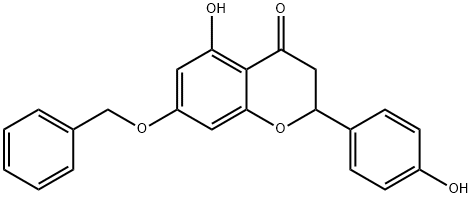 2,3-Dihydro-5-hydroxy-2-(4-hydroxyphenyl)-7-(phenylmethoxy)-4H-1-benzopyran-4-one 化学構造式
