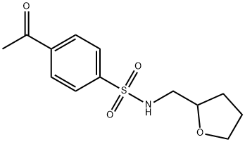 4-acetyl-N-(oxolan-2-ylmethyl)benzene-1-sulfonamide,874594-08-8,结构式