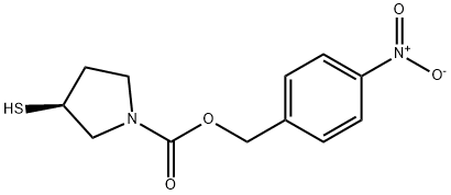 (3S)-3-Mercapto-(4-nitrophenyl)methylester-1-pyrrolidinecarboxylicacid Struktur