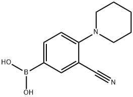 3-氰基-4-环己胺基苯硼酸 结构式