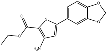 2-Thiophenecarboxylic acid, 3-amino-5-(1,3-benzodioxol-5-yl)-, ethyl ester Structure