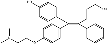 4-[(Z)-1-[4-[2-(ジメチルアミノ)エトキシ]フェニル]-2-フェニル-5-ヒドロキシ-1-ペンテニル]フェノール 化学構造式