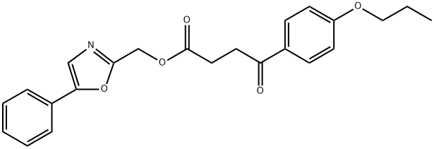 (5-苯基-1,3-噁唑-2-基)甲基-4-氧代-4-(4-丙氧基苯基)丁酸酯, 877404-55-2, 结构式