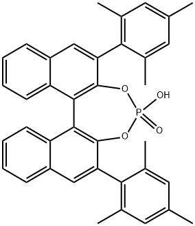 (S)-3,3'-双(2,4,6-三甲基苯基)-1,1'-联萘酚磷酸酯 结构式