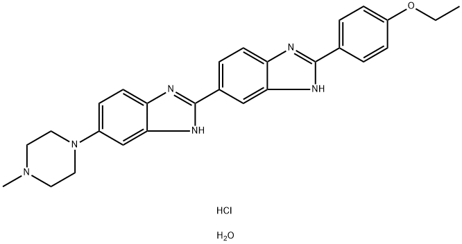 2,5'-Bi-1H-benzimidazole, 2'-(4-ethoxyphenyl)-5-(4-methyl-1-piperazinyl)-, trihydrochloride, trihydrate (9CI) Struktur
