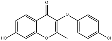 4H-1-Benzopyran-4-one, 3-(4-chlorophenoxy)-7-hydroxy-2-methyl- Struktur