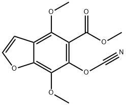 5-Benzofurancarboxylic acid, 6-cyanato-4,7-dimethoxy-, methyl ester,88349-49-9,结构式