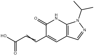 (2E)-3-[6-oxo-1-(propan-2-yl)-1H,6H,7H-pyrazolo[3,4-b]pyridin-5-yl]prop-2-enoic acid, E 结构式