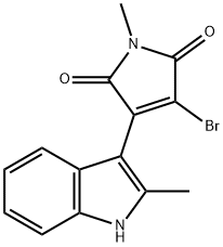 1H-Pyrrole-2,5-dione, 3-bromo-1-methyl-4-(2-methyl-1H-indol-3-yl)- Structure