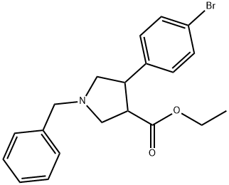 ethyl trans-1-benzyl-4-(4-bromophenyl)pyrrolidine-3-carboxylate 结构式