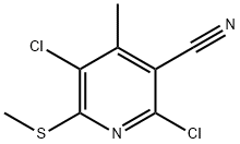 2,5-二氯基-4-甲基-6-(甲硫基)烟腈, 886047-53-6, 结构式