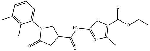 ethyl 2-(1-(2,3-dimethylphenyl)-5-oxopyrrolidine-3-carboxamido)-4-methylthiazole-5-carboxylate Struktur