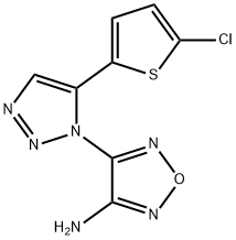 4-[5-(5-chloro-2-thienyl)-1{H}-1,2,3-triazol-1-yl]-1,2,5-oxadiazol-3-amine Structure