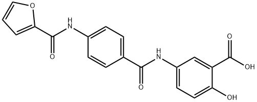 Benzoic acid, 5-[[4-[(2-furanylcarbonyl)amino]benzoyl]amino]-2-hydroxy- 化学構造式