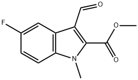 1H-Indole-2-carboxylic acid, 5-fluoro-3-formyl-1-methyl-, methyl ester 结构式