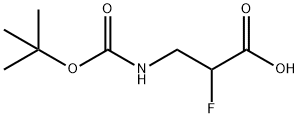 3-((tert-butoxycarbonyl)amino)-2-fluoropropanoic acid Struktur