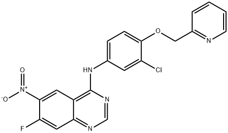 4-Quinazolinamine, N-[3-chloro-4-(2-pyridinylmethoxy)phenyl]-7-fluoro-6-nitro- Structure