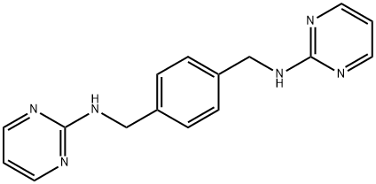 N,N′-[1,4-フェニレンビス(メチレン)]ビス(ピリミジン-2-アミン) 化学構造式