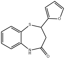 1,5-Benzothiazepin-4(5H)-one, 2-(2-furanyl)-2,3-dihydro- 化学構造式