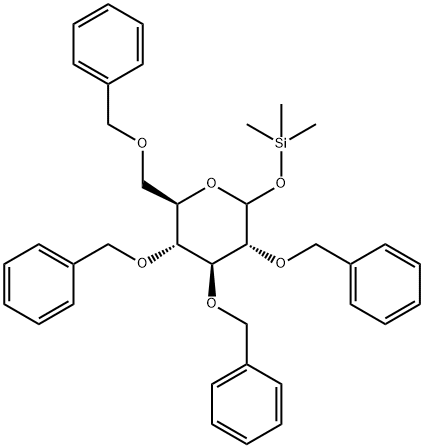 2,3,4,6-Tetrakis-O-(phenylmethyl)-1-O-(trimethylsilyl)-D-glucopyranose Structure