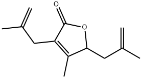 2(5H)-Furanone, 4-methyl-3,5-bis(2-methyl-2-propen-1-yl)-,89902-26-1,结构式