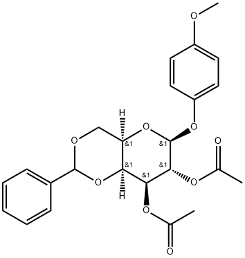 4-Methoxyphenyl 2,3-di-O-acetyl-4,6-O-benzylidene-β-D-galactopyranoside Structure