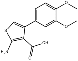 3-Thiophenecarboxylic acid, 2-amino-4-(3,4-dimethoxyphenyl)- Structure