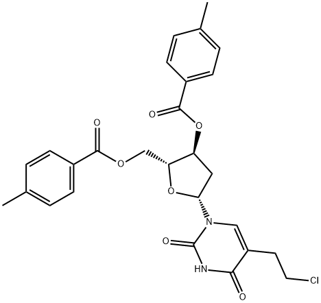 Uridine, 5-(2-chloroethyl)-2'-deoxy-, 3',5'-bis(4-methylbenzoate) Structure