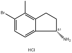 1H-Inden-1-amine, 5-bromo-2,3-dihydro-4-methyl-, hydrochloride (1:1), (1S)- Struktur