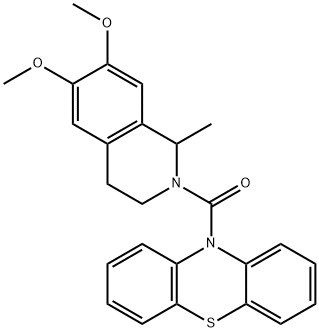 10H-Phenothiazine, 10-[(3,4-dihydro-6,7-dimethoxy-1-methyl-2(1H)-isoquinolinyl)carbonyl]- Structure