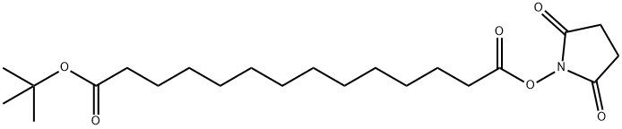 14-(2,5-二氧代吡咯烷-1-基)十四烷二酸1-叔丁酯 结构式