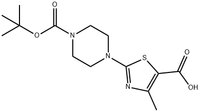 1-(1,1-二甲基乙基)4-(5-羧基-4-甲基-2-噻唑基)-1-哌嗪羧酸酯,905807-80-9,结构式