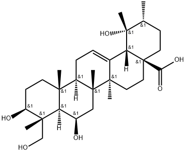 3,6,19,23-Tetrahydroxy-12-ursen-28-oic acid Structure