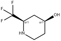 (2R)-2-(トリフルオロメチル)ピペリジン-4β-オール 化学構造式