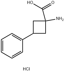 1-AMINO-3-PHENYLCYCLOBUTANE-1-CARBOXYLIC ACID HYDROCHLORIDE 结构式