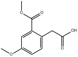 2-(メトキシカルボニル)-4-メトキシベンゼン酢酸 化学構造式