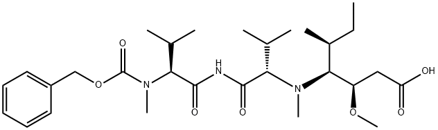 L-Valinamide, N-methyl-N-[(phenylmethoxy)carbonyl]-L-valyl-N-[(1S,2S)-1-[(1R)-2-carboxy-1-methoxyethyl]-2-methylbutyl]-N-methyl- 化学構造式