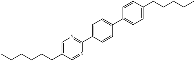 Pyrimidine, 5-hexyl-2-(4'-pentyl[1,1'-biphenyl]-4-yl)- 化学構造式