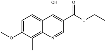 3-Quinolinecarboxylic acid, 4-hydroxy-7-methoxy-8-methyl-, ethyl ester Struktur