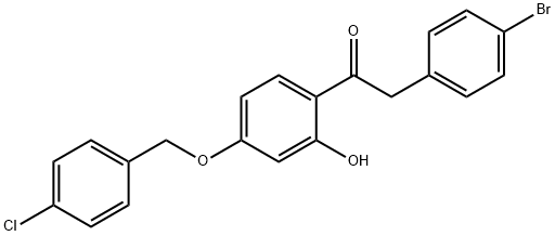 JR-7010, 1-(4-(4-Chlorobenzyloxy)-2-hydroxyphenyl)-2-(4-bromophenyl)ethanone, 97% Structure
