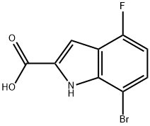 1H-Indole-2-carboxylic acid, 7-bromo-4-fluoro- Struktur