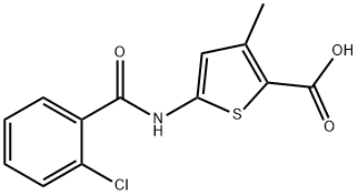 5-(2-氯苯甲酰氨基)-3-甲基噻吩-2-羧酸 结构式