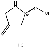 2-Pyrrolidinemethanol, 4-methylene-, hydrochloride (1:1), (2S)- Struktur