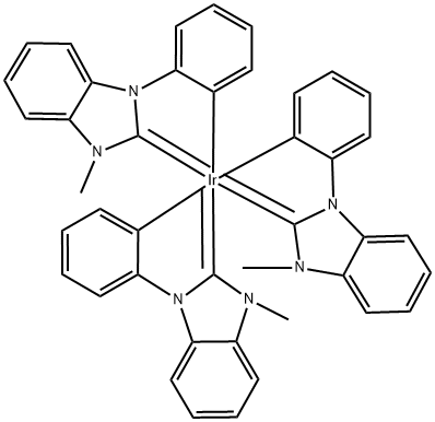 fac-Ir(PMb)3 , fac-IridiuM(III) tris(1-phenyl-3-MethylbenziMid Struktur