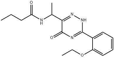 N-1-(3-（2-乙氧基苯基） -5-氧-4,5-2H-1,2,4-三嗪-6-基)乙基）丁酰胺, 927690-90-2, 结构式