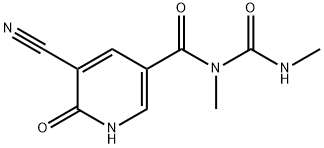 1-(5-cyano-6-oxo-1,6-dihydropyridine-3-carbonyl)-1,3-dimethylurea Struktur