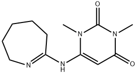 2,4(1H,3H)-Pyrimidinedione, 1,3-dimethyl-6-[(3,4,5,6-tetrahydro-2H-azepin-7-yl)amino]- Struktur