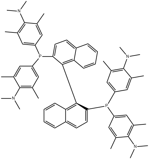 (S)-(-)-2,2'-Bis[bis(4-dimethylamino-3,5-dimethylphenyl)phosphino]-1,1'-binaphthyl Structure