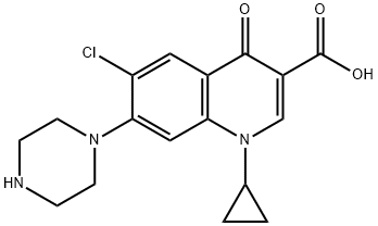 6-Chloro-6-defluoro Ciprofloxacin 结构式